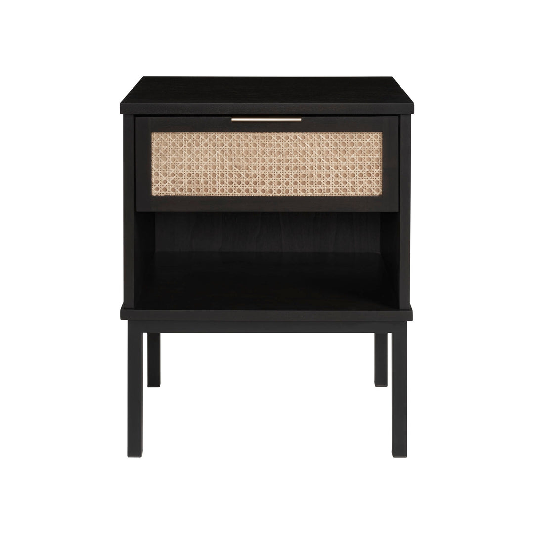 Caine KD Rattan Nightstand/Side Table in Black - studio - NPD - Whats New Furniture Portland OR