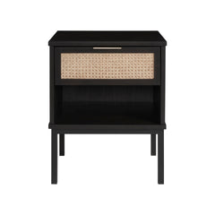 Caine KD Rattan Nightstand/Side Table in Black - studio - NPD - Whats New Furniture Portland OR