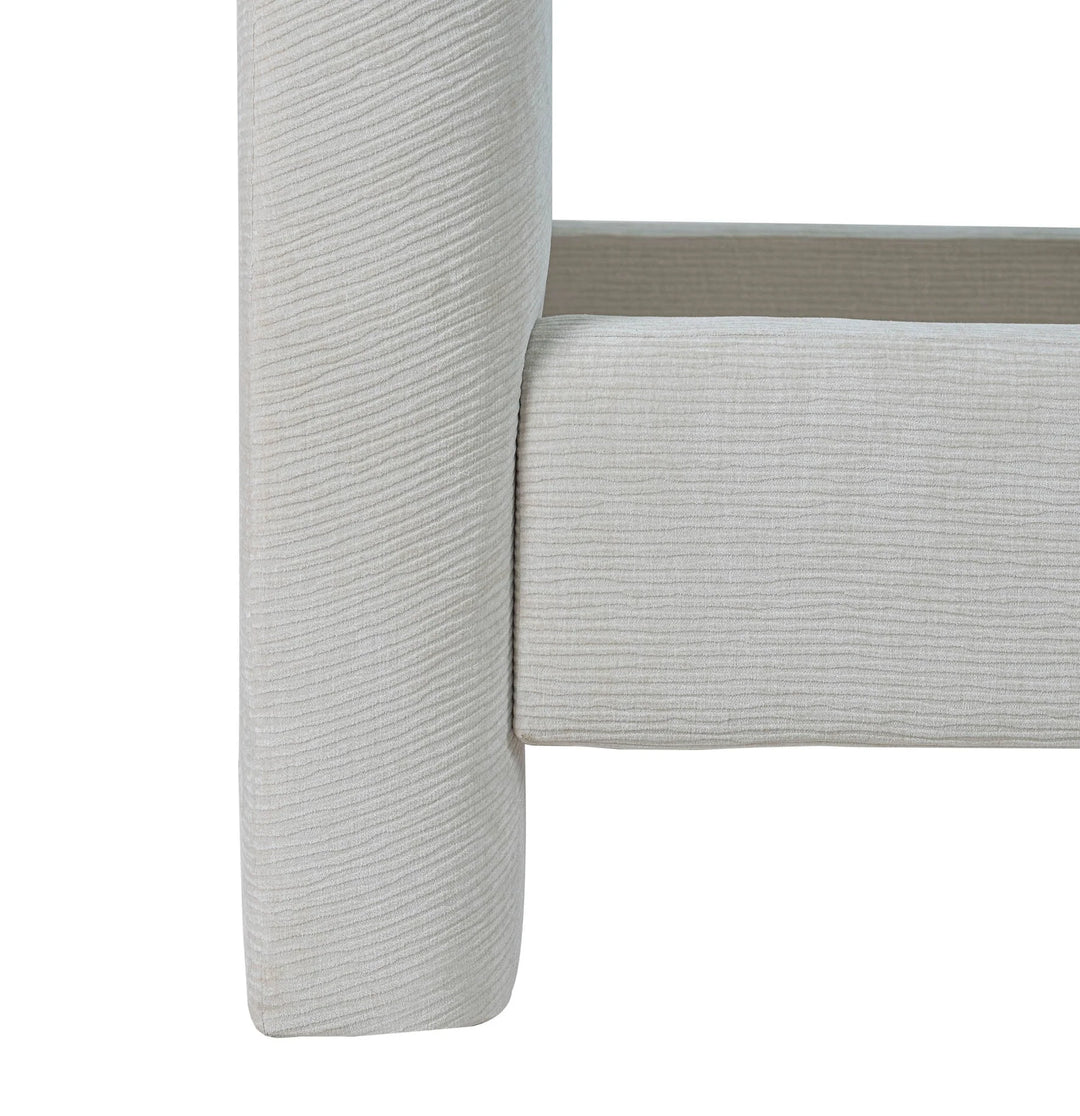 Nina Bed Frame in Ecru side detail - upholstered bed frame by LH Imports - Whats New Furniture Portland OR