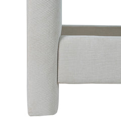 Nina Bed Frame in Ecru side detail - upholstered bed frame by LH Imports - Whats New Furniture Portland OR