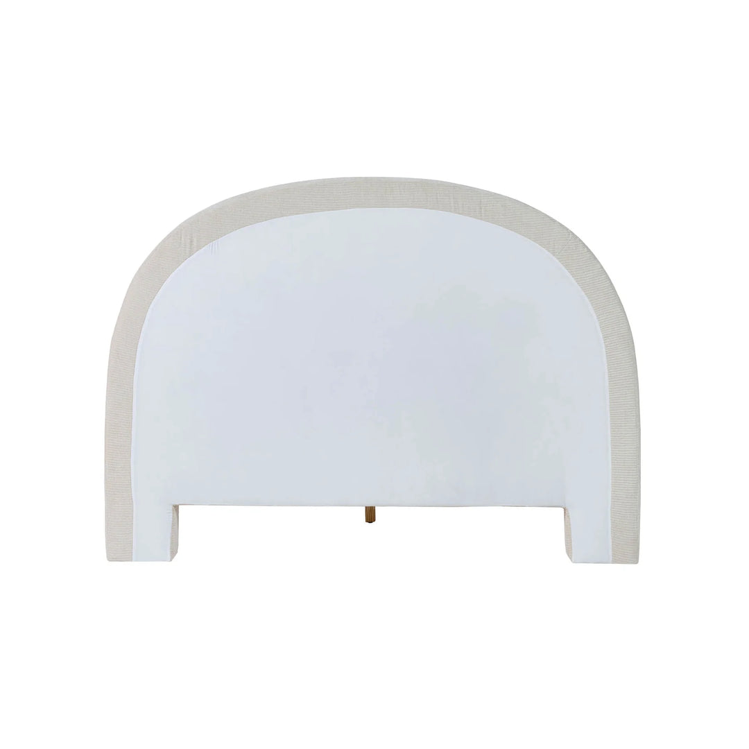 Nina Bed Frame in Ecru variant back view - upholstered bed frame by LH Imports - Whats New Furniture Portland OR