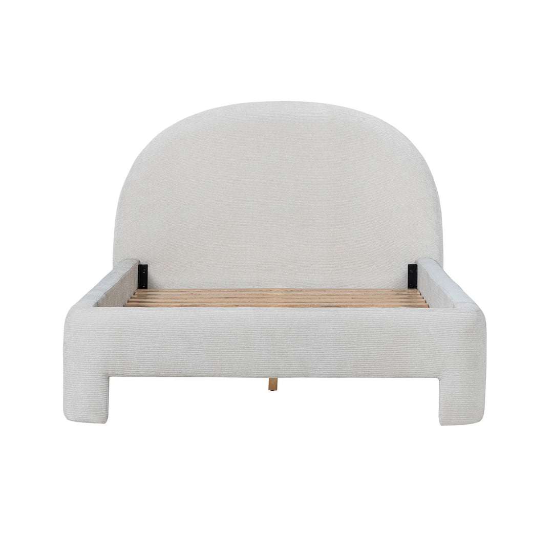 Nina Bed Frame in Ecru - upholstered bed frame by LH Imports - Whats New Furniture Portland OR
