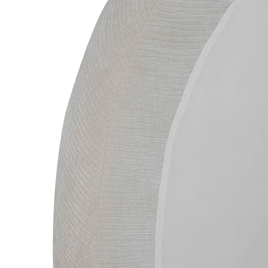 Nina Bed Frame in Ecru variant headboard detail - upholstered bed frame by LH Imports - Whats New Furniture Portland OR