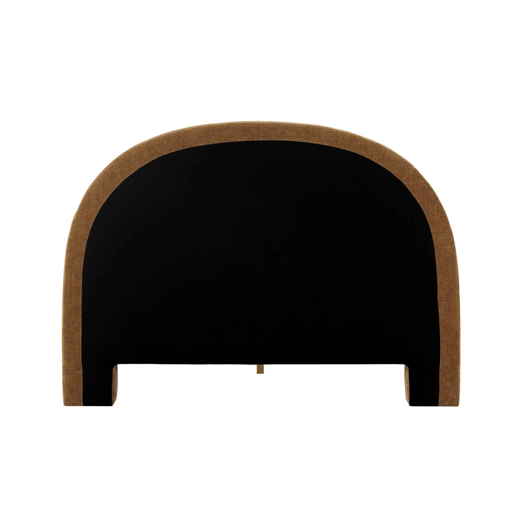 Nina Queen Bed Frame in Chai back view - queen upholstered bed frame by LH Imports - Whats New Furniture Portland OR
