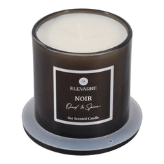 Noir Oud &amp; Spice Cloche Candle, 6 oz top view - scented candle by Elevarre by Sagebrook Home - Whats New Furniture Portland OR