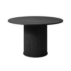Nola Round Dining Table in Black Oak front view - dining table by Unique Furniture - Whats New Furniture Portland OR