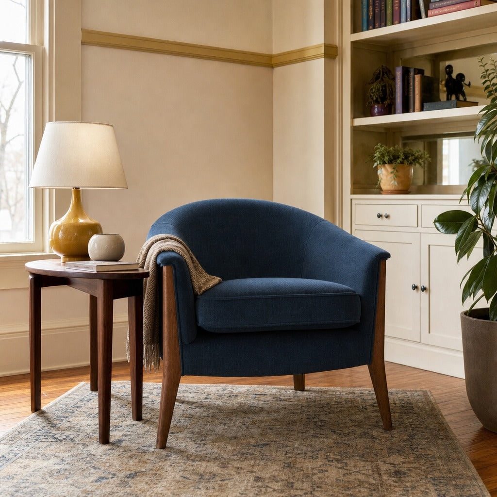 Nomad Chair styled in Portland Irvington foursquare with original built-ins living room - Whats New Furniture