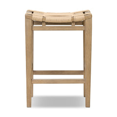 Norma Stool Natural Paper Cord - Bar Stool by Four Hands - What&