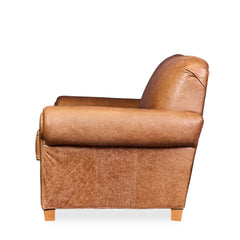 Rolled Arm Leather Loveseat - Whats New Furniture - Portland, Oregon