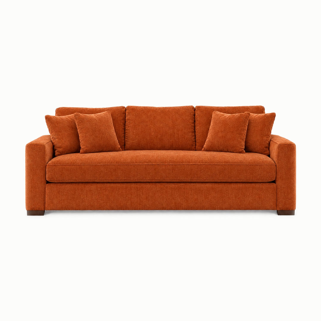 Nova Sofa in Lush Papaya - studio front view - Stanton - Whats New Furniture Portland OR