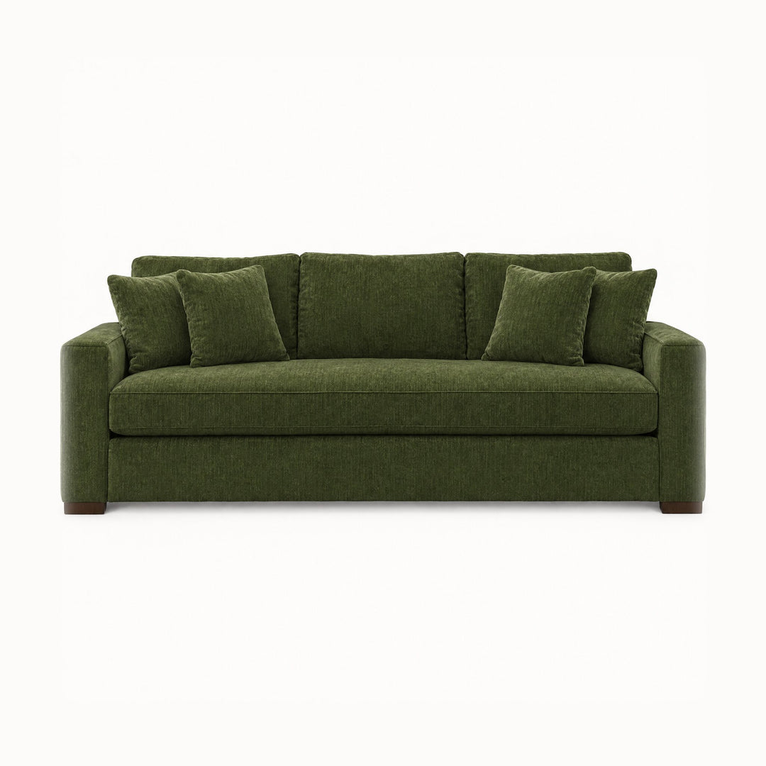 Nova Sofa in Lush Spinach - studio front view - Stanton - Whats New Furniture Portland OR