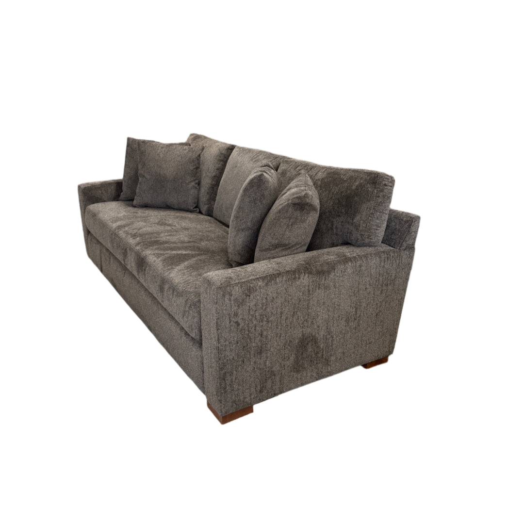 Nova Sofa in King Kong Brindle front angle with throw pillows - Stanton - Whats New Furniture Portland OR