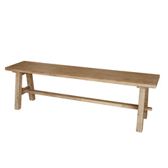 Bedford KD 59" Bench "A" Base in Brushed Smoke, angled studio view - Whats New Furniture