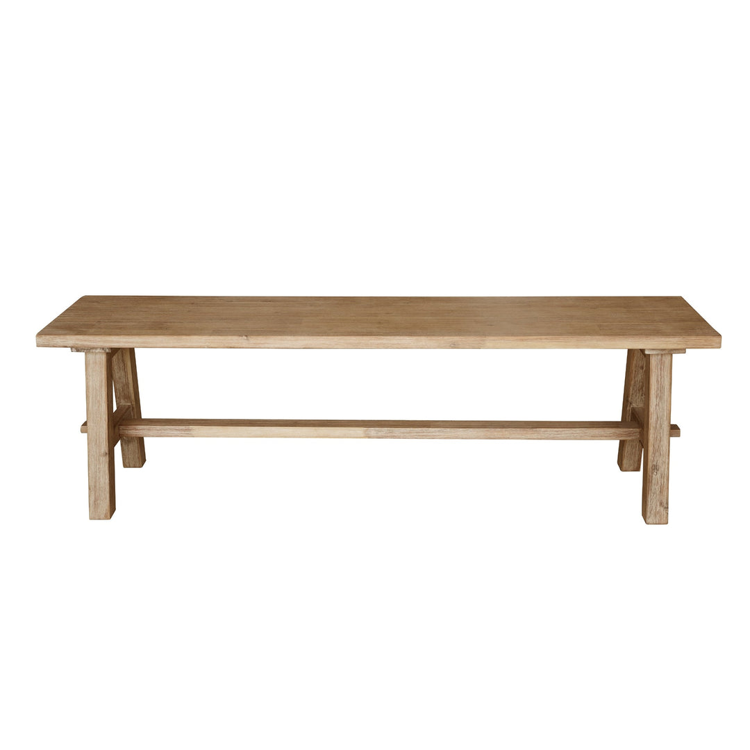 Bedford KD 59" Bench "A" Base in Brushed Smoke, front studio view - Whats New Furniture
