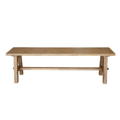 Bedford KD 59" Bench "A" Base in Brushed Smoke, front studio view - Whats New Furniture