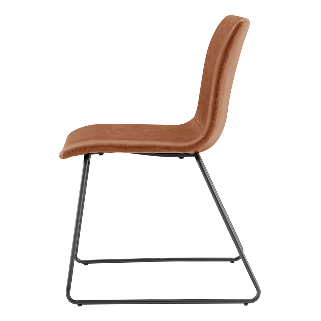 Bruce KD Faux Leather Dining Side Chair - What&