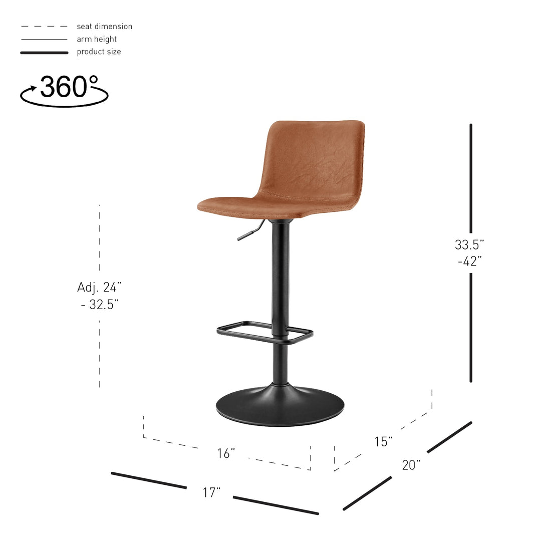 Bruce KD Gaslift Bar Swivel Stool - What&