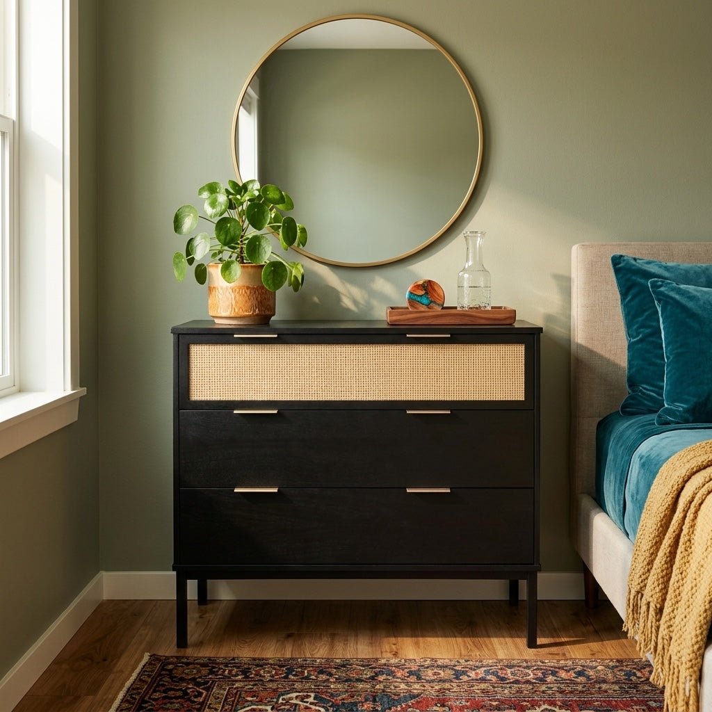 Caine Chest of Drawers styled in a bright Portland mid-century modern interior - Whats New Furniture
