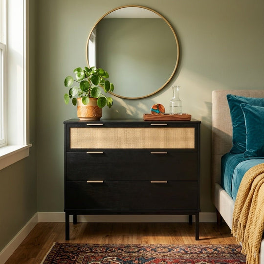 Caine Chest of Drawers styled in a bright Portland mid-century modern interior - Whats New Furniture