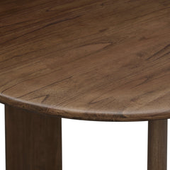 Drego Oval Dining Table in Dark Walnut, rounded edge and leg detail - Whats New Furniture