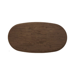 Drego Oval Dining Table in Dark Walnut, oval top from above - Whats New Furniture