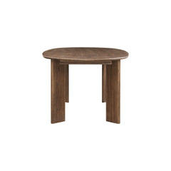 Drego Oval Dining Table in Dark Walnut, end view - Whats New Furniture