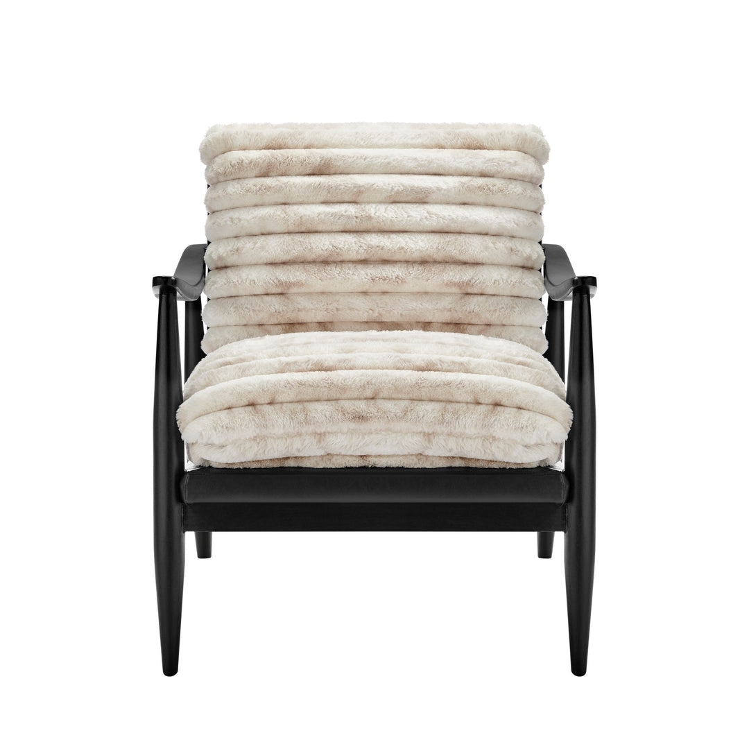 Edmond Faux Leather Accent Arm Chair in Chrestville Sand/Black - studio - NPD - Whats New Furniture Portland OR