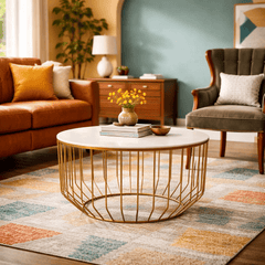 Faux Shagreen Round Coffee Table (2) - What&
