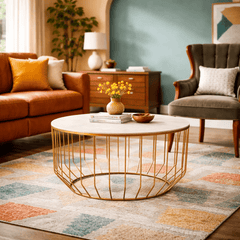 Faux Shagreen Round Coffee Table - What&