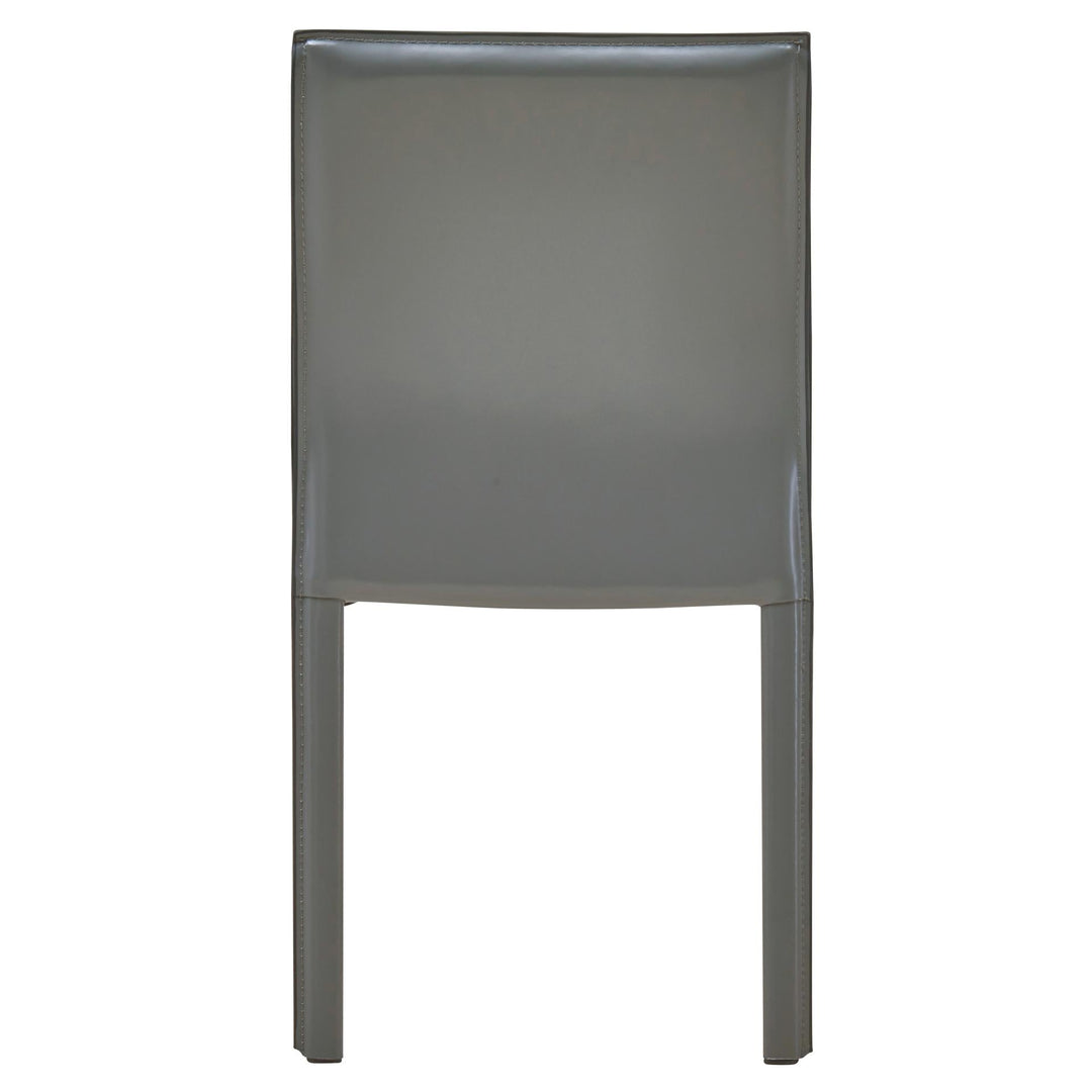 Gervin Chair Anthracite recycled leather dining chair - back view