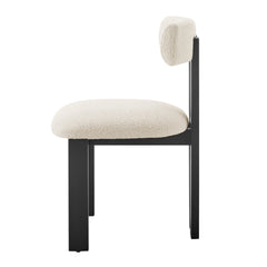 Hailey Dining Side Chair in Black-Palladian Beige - alternate angle - mid-century modern dining chairs - Whats New Furniture Portland OR