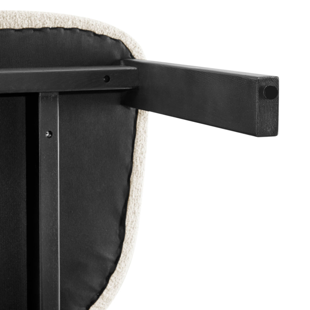 Hailey Dining Side Chair in Black-Palladian Beige - alternate angle - mid-century modern dining chairs - Whats New Furniture Portland OR