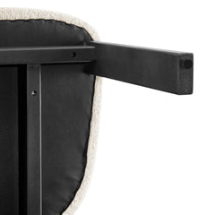 Hailey Dining Side Chair in Black-Palladian Beige - alternate angle - mid-century modern dining chairs - Whats New Furniture Portland OR