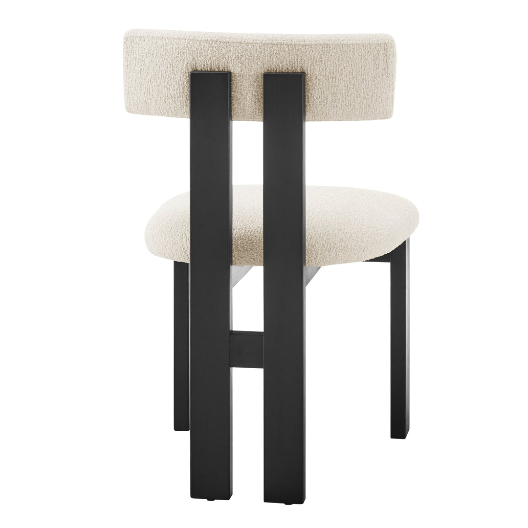 Hailey Dining Side Chair in Black-Palladian Beige - alternate angle - mid-century modern dining chairs - Whats New Furniture Portland OR