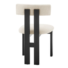 Hailey Dining Side Chair in Black-Palladian Beige - alternate angle - mid-century modern dining chairs - Whats New Furniture Portland OR