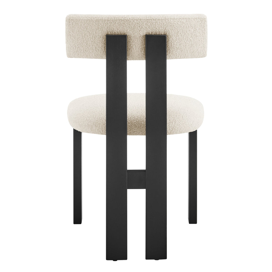 Hailey Dining Side Chair in Black-Palladian Beige - alternate angle - mid-century modern dining chairs - Whats New Furniture Portland OR