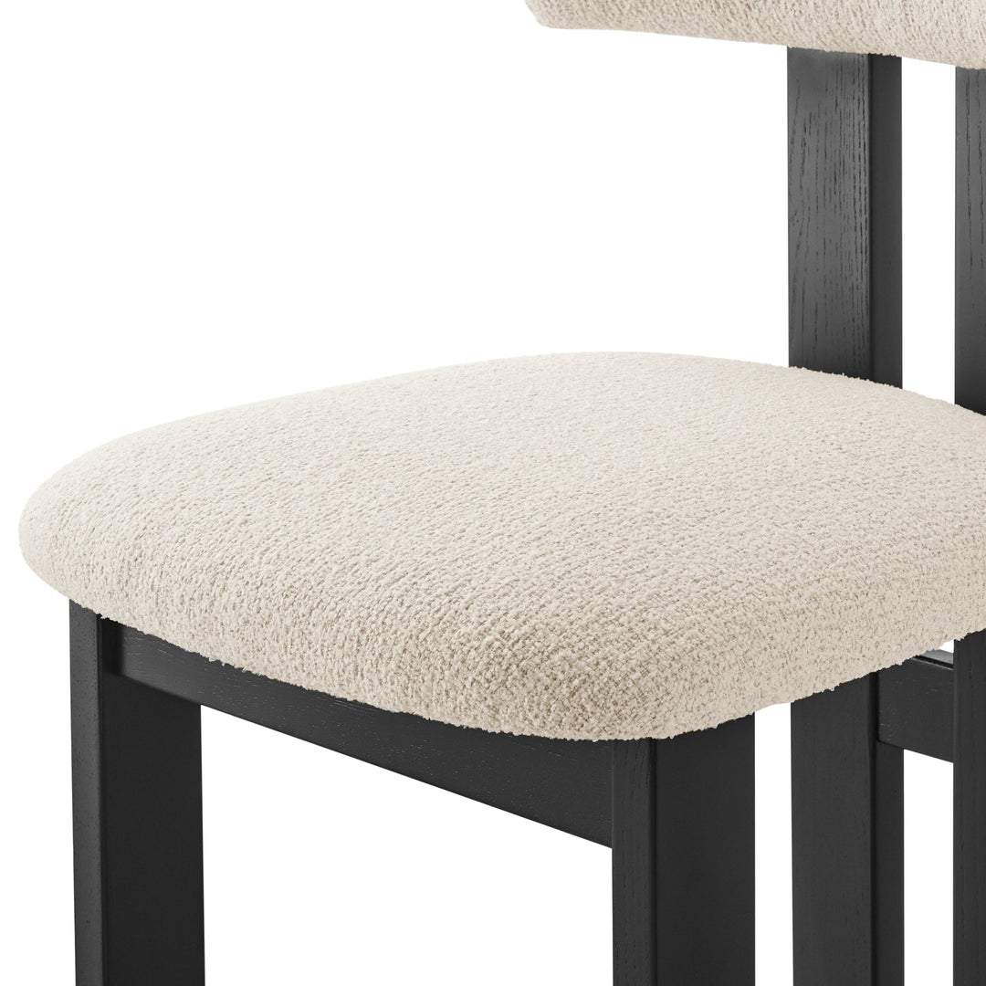 Hailey Dining Side Chair in Black-Palladian Beige - alternate angle - mid-century modern dining chairs - Whats New Furniture Portland OR
