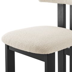 Hailey Dining Side Chair in Black-Palladian Beige - alternate angle - mid-century modern dining chairs - Whats New Furniture Portland OR