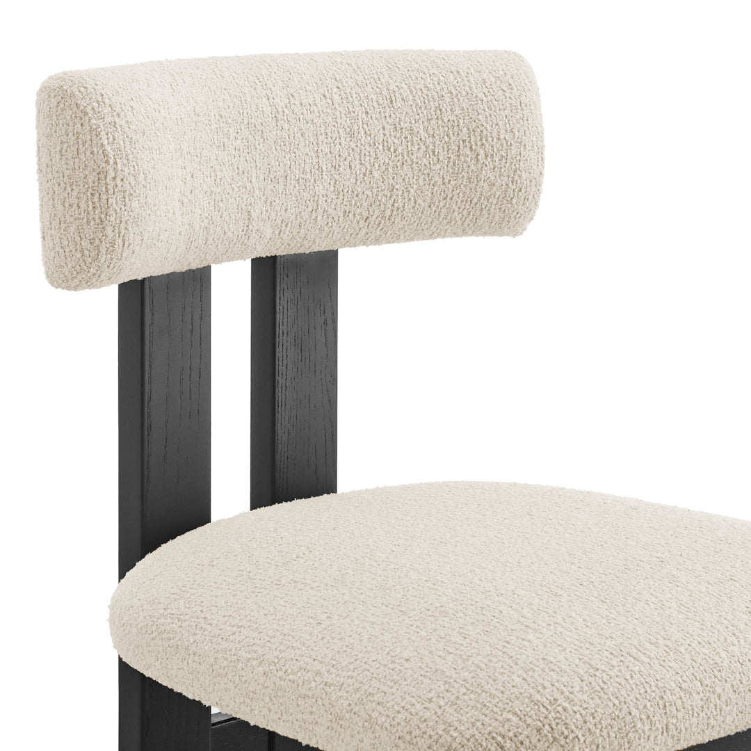 Hailey Dining Side Chair in Black-Palladian Beige - alternate angle - mid-century modern dining chairs - Whats New Furniture Portland OR