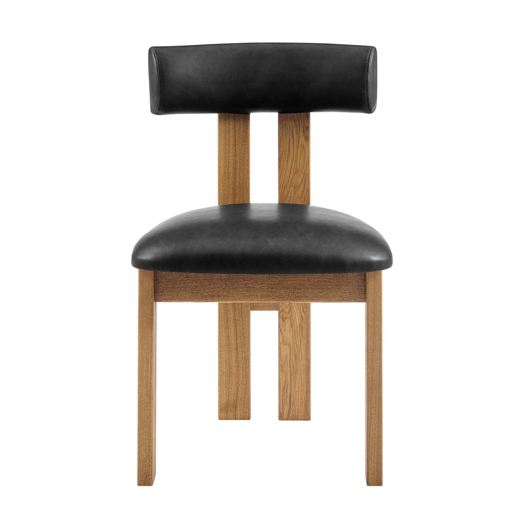 Hailey Dining Side Chair in Casa Black - front angle - mid-century modern dining chairs - Whats New Furniture Portland OR