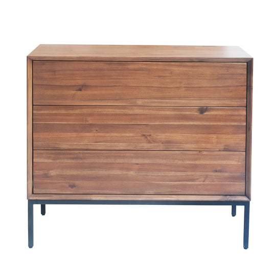 Newton Brown Hathaway 3-Drawer Chest - acacia wood - Whats New Furniture Portland Oregon
