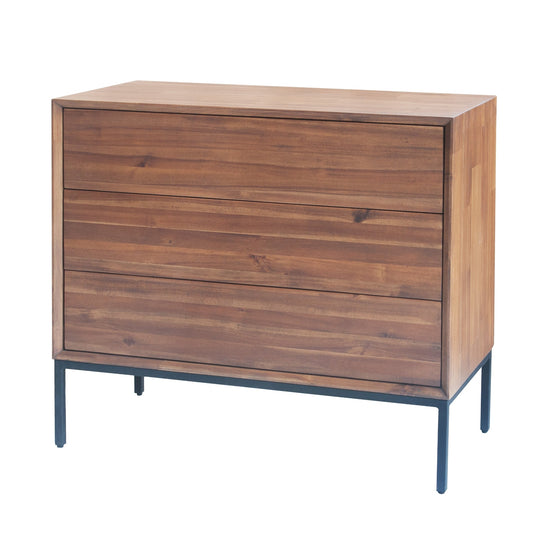 Newton Brown Hathaway 3-Drawer Chest - acacia wood - Whats New Furniture Portland Oregon