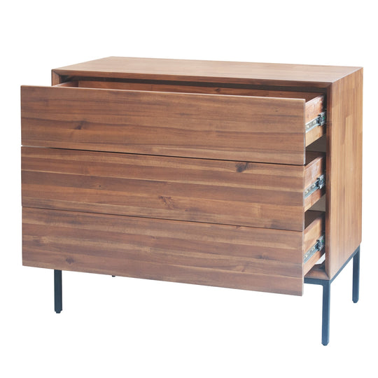 Newton Brown Hathaway 3-Drawer Chest - acacia wood - Whats New Furniture Portland Oregon