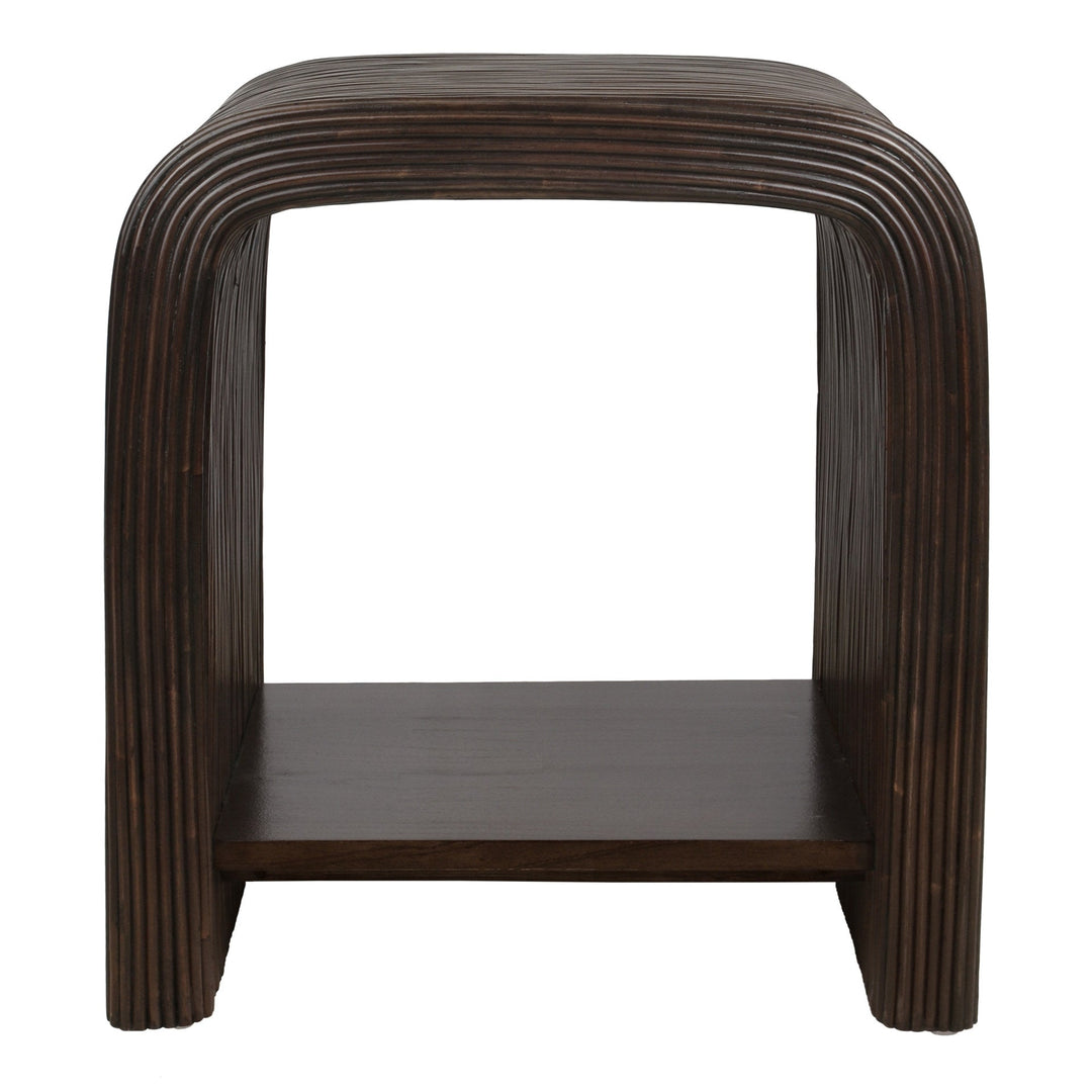 Kyran Rattan Side Table in Espresso Brown - studio - NPD - Whats New Furniture Portland OR