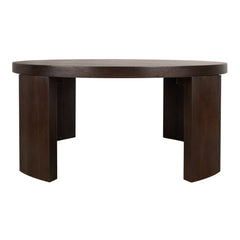 Londyn Round Coffee Table in Dark Brown front studio view - Whats New Furniture Portland OR
