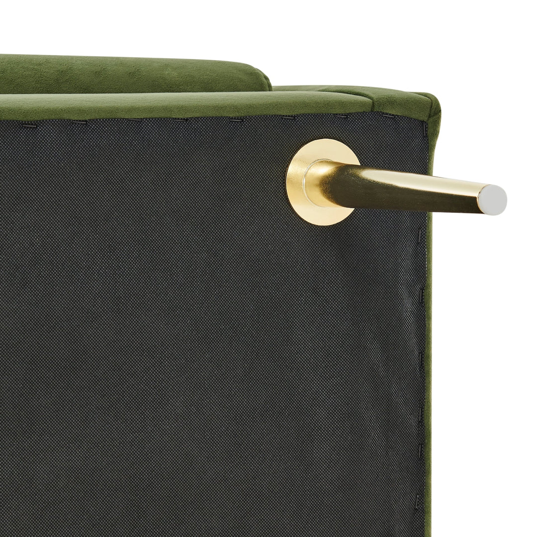 Marsha Velvet Bench - front view - mid-century modern benches - Whats New Furniture Portland OR