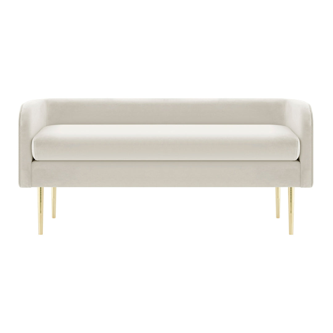 Marsha Velvet Bench in Dainty Cream - studio - NPD - Whats New Furniture Portland OR