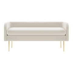 Marsha Velvet Bench in Dainty Cream - studio - NPD - Whats New Furniture Portland OR