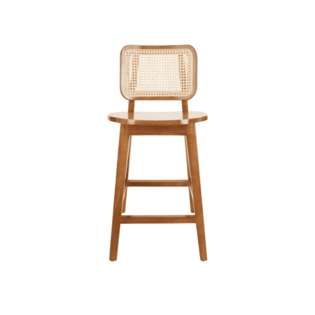 Maury Wood Counter Stool w/ Rattan - Whats New Furniture - Portland, Oregon