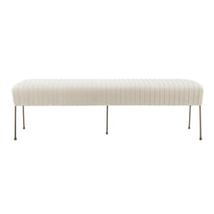 Merritt Velvet Pleated Bench - What&